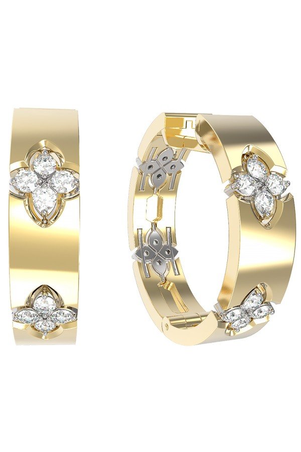 Серьги из лимонного золота c бриллиантами