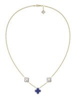 Колье из лимонного золота c бриллиантами, лазуритом и перламутром