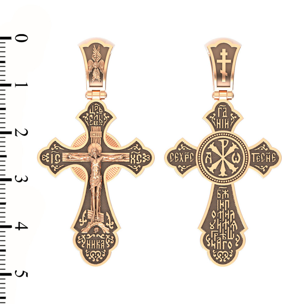 Крест из красного золота 585 пробы