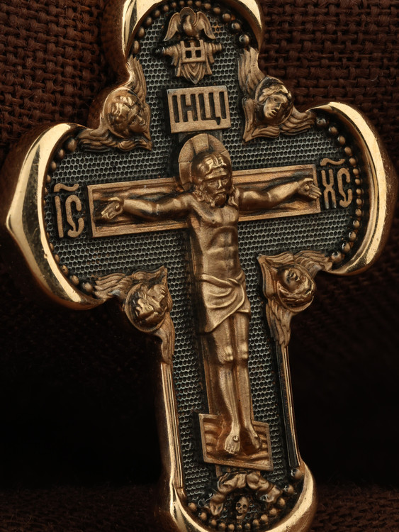 Крест из красного золота 585 пробы