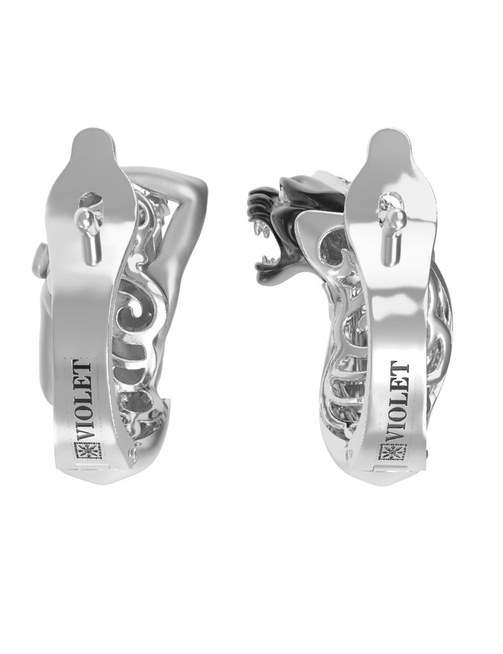 Серьги из белого золота c фианитом