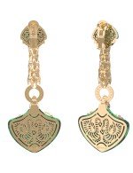 Серьги из лимонного золота c бриллиантами и малахитом