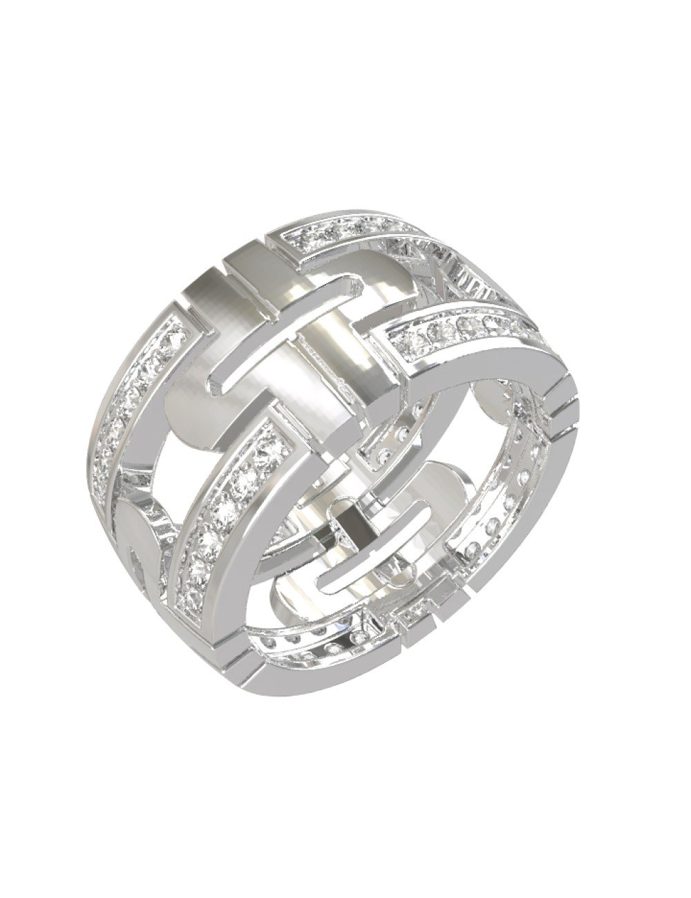 Кольцо из белого золота c бриллиантами