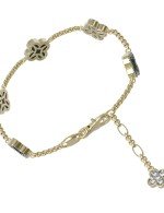 Браслет из лимонного золота c бриллиантами, малахитом и перламутром