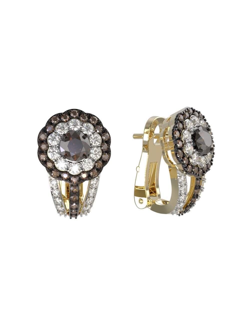 Серьги из лимонного золота c бриллиантами