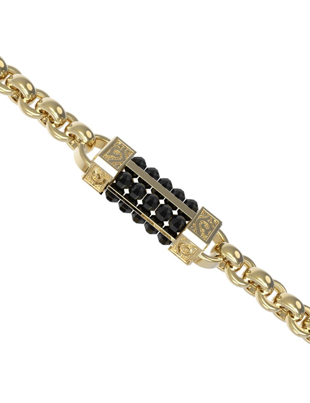 Цепь из лимонного золота c ониксом