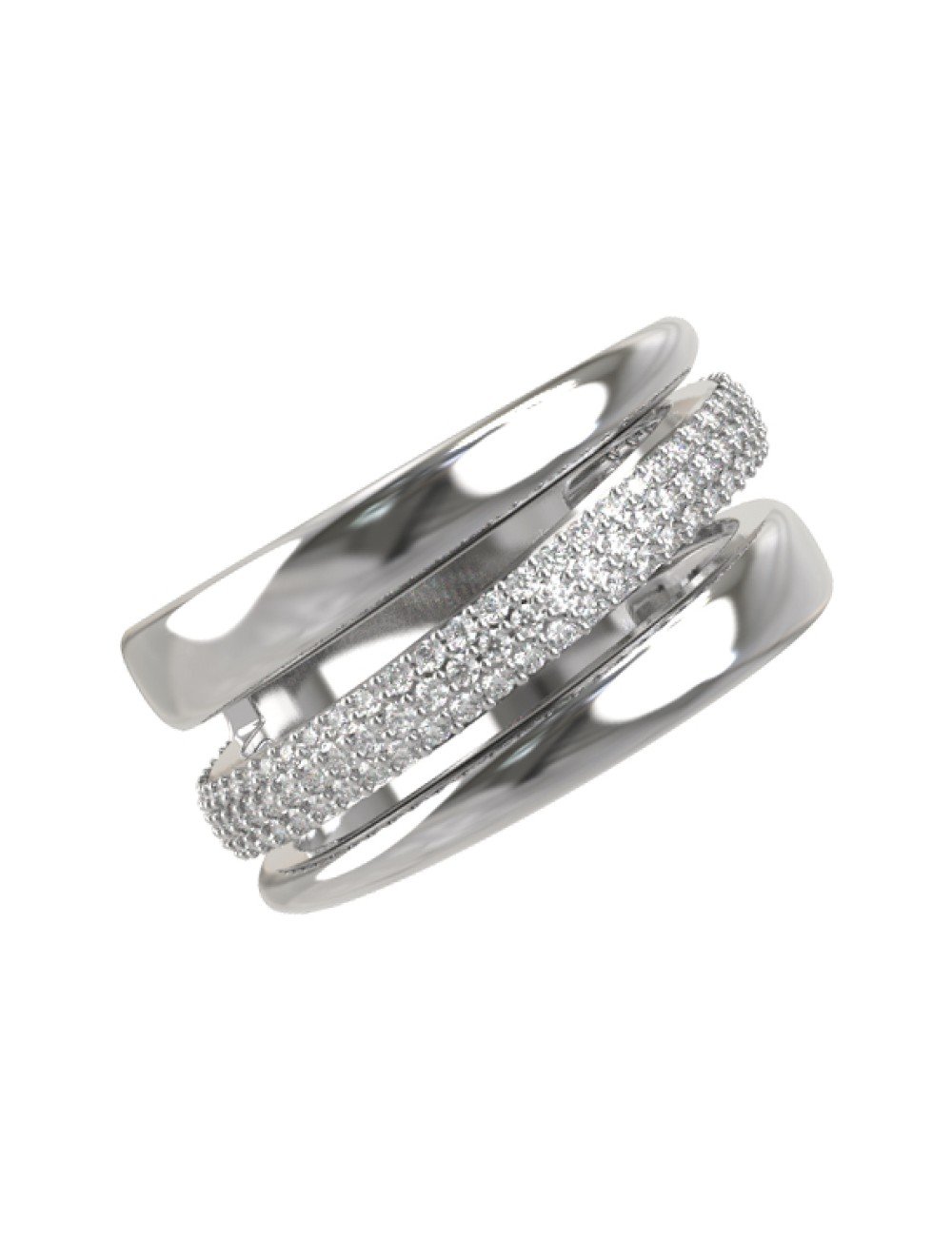 Кольцо из белого золота c бриллиантами