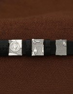 Браслет из серебра 925 пробы c кожаным шнурком