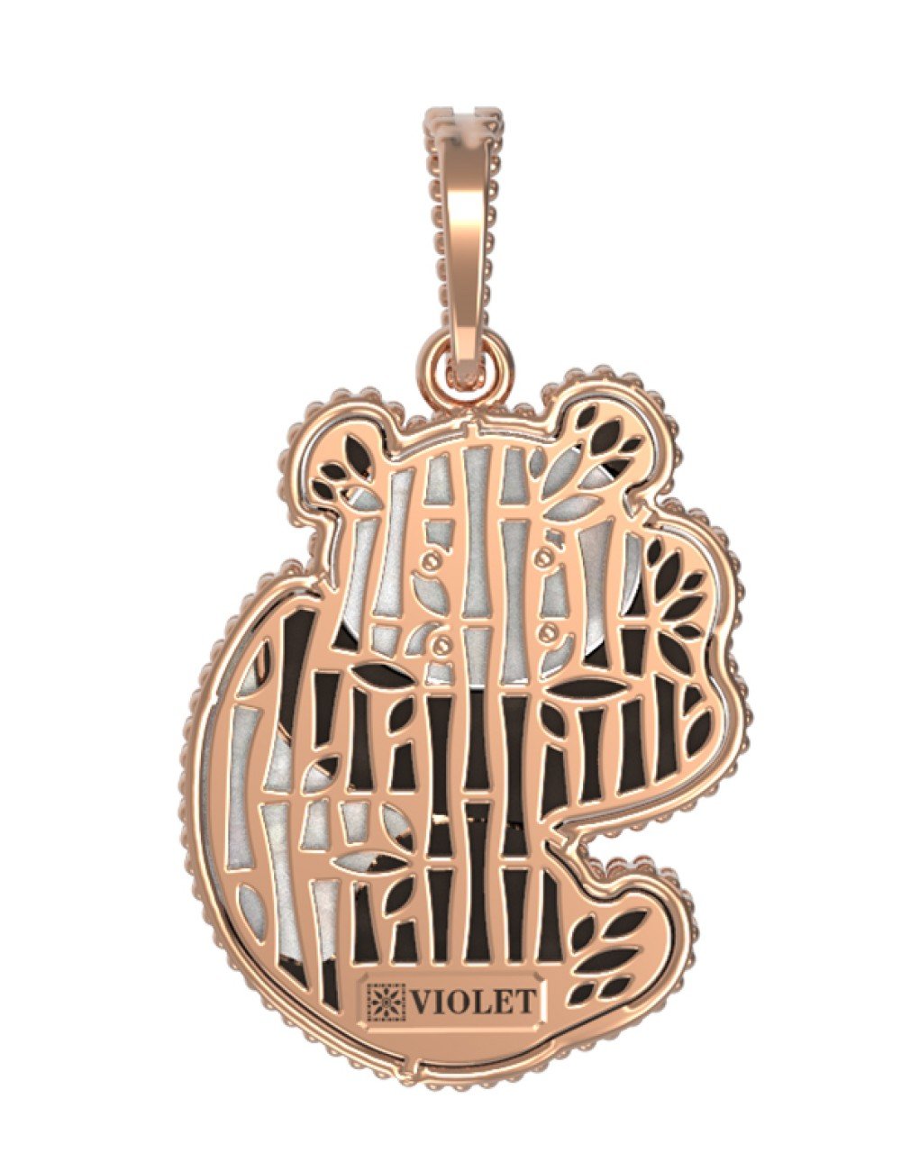 Подвеска из золота c эмалью, ониксом и перламутром