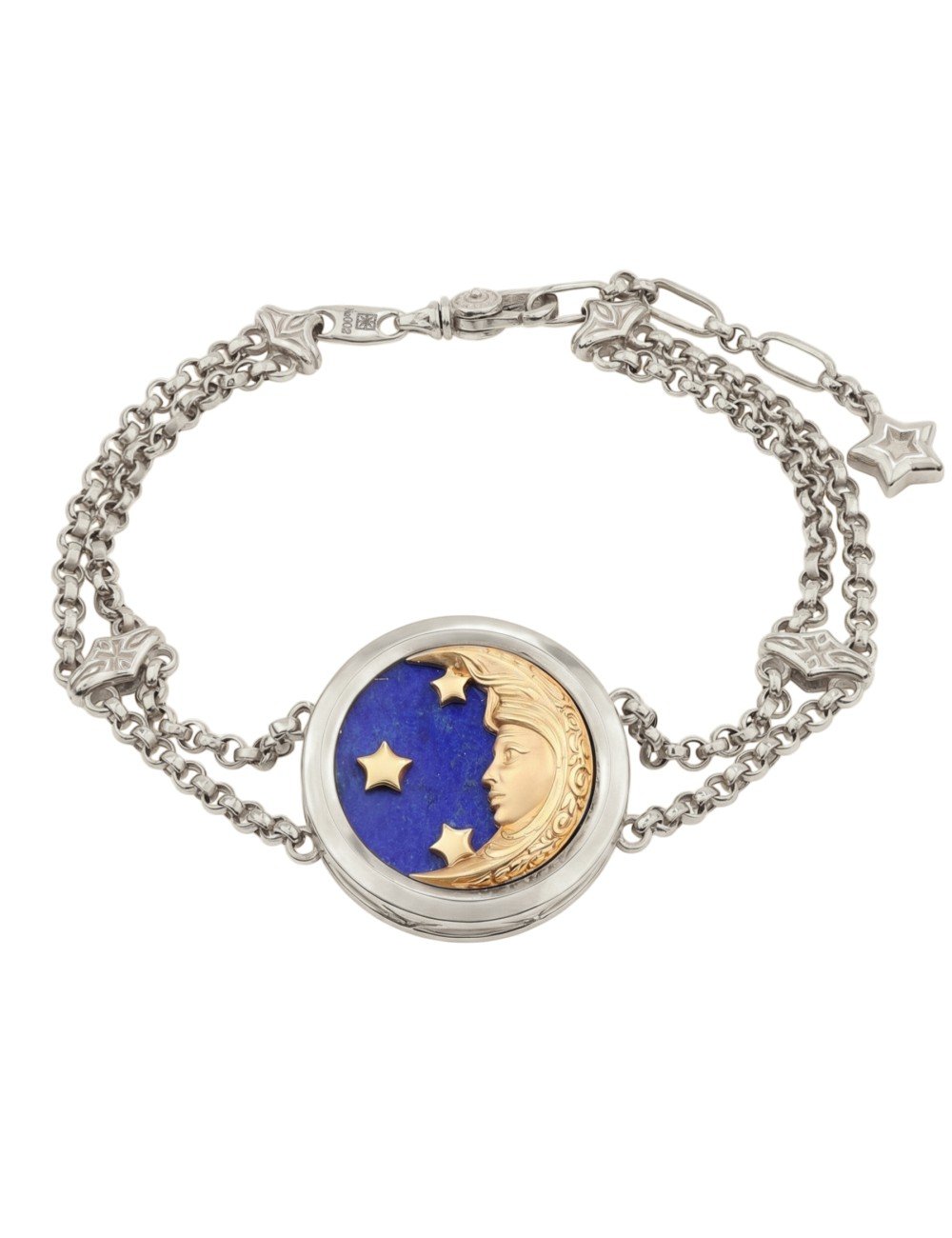 Браслет из белого золота c бирюзой и лазуритом