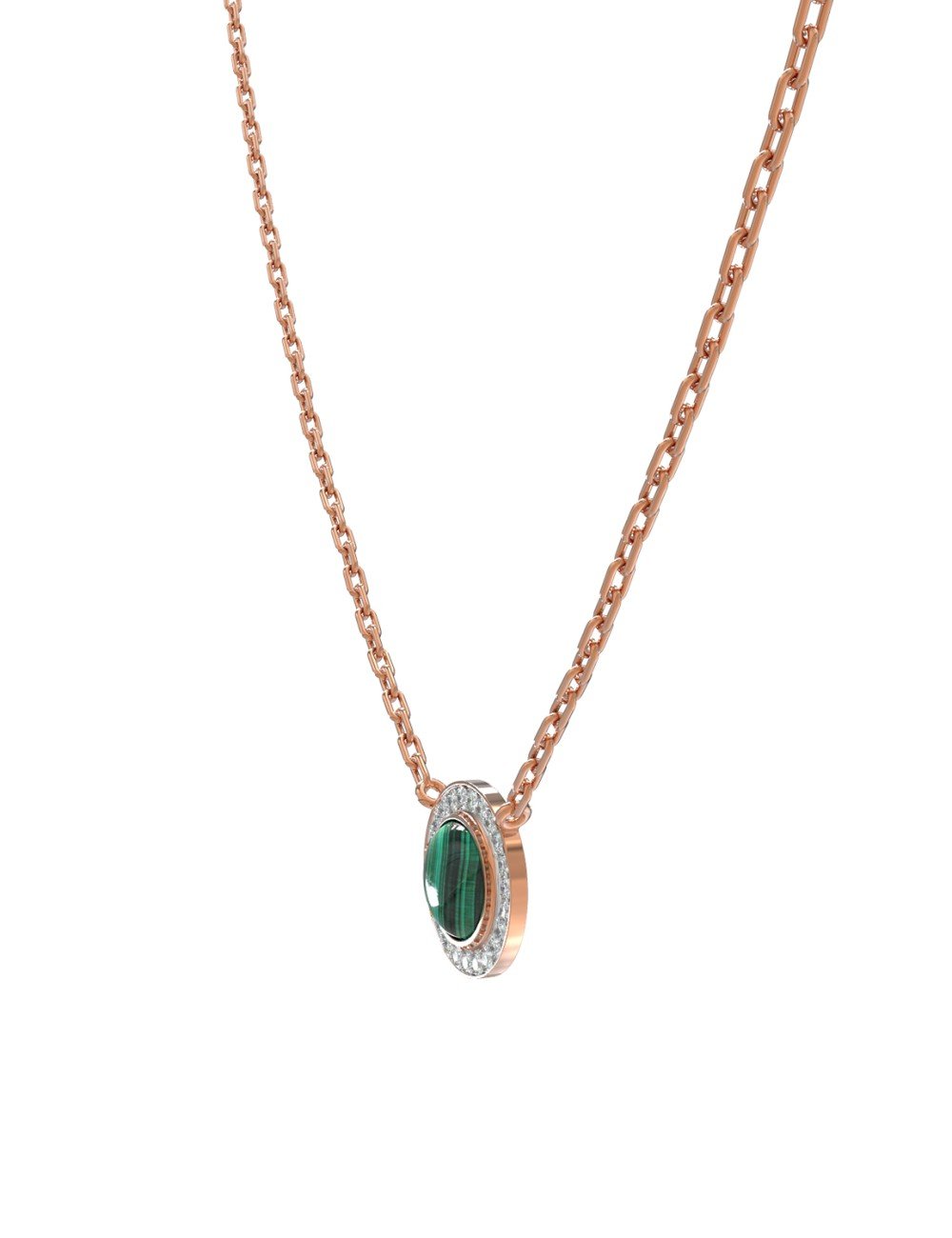 Колье из золота c бриллиантами и малахитом