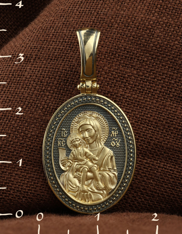 Нательная икона из лимонного золота 585 пробы