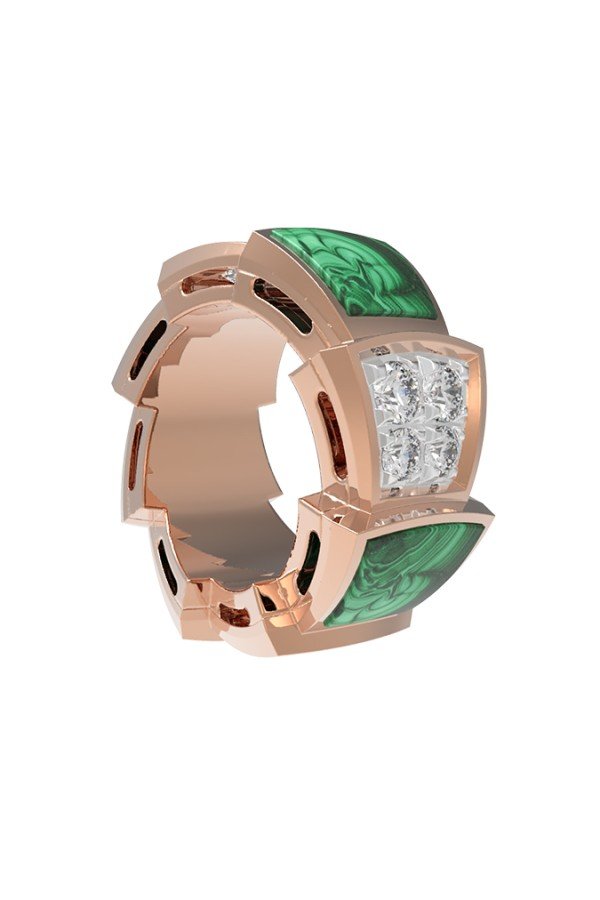 Подвеска из золота c бриллиантами и малахитом