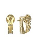 Серьги из лимонного золота c бриллиантами и сапфиром