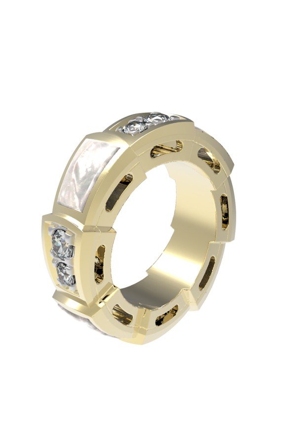 Подвеска из лимонного золота c бриллиантами и перламутром