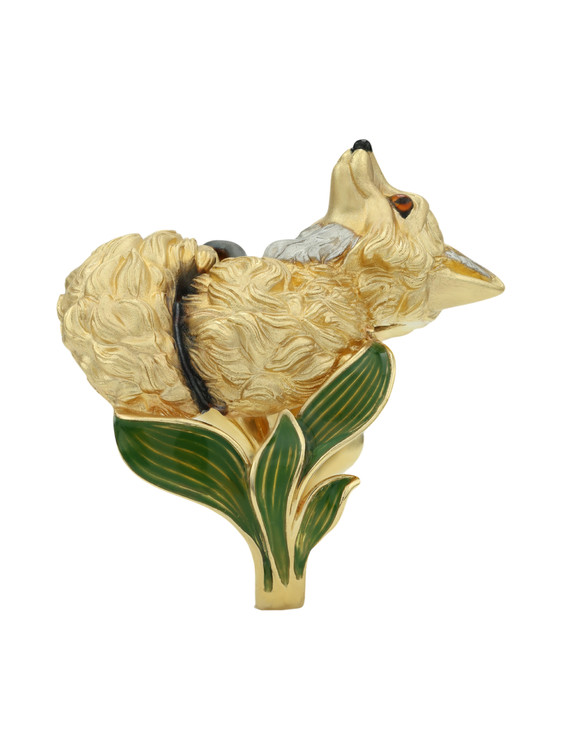 Кольцо из лимонного золота 585 пробы c эмалью