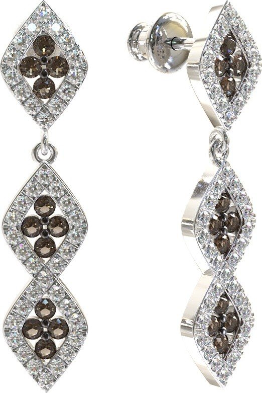 Серьги из белого золота c бриллиантами