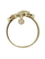 Кольцо из лимонного золота c бриллиантами и перламутром