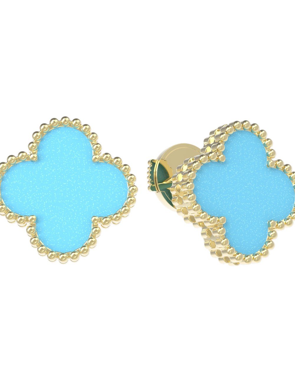 Серьги из лимонного золота c бирюзой