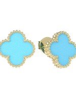 Серьги из лимонного золота c бирюзой