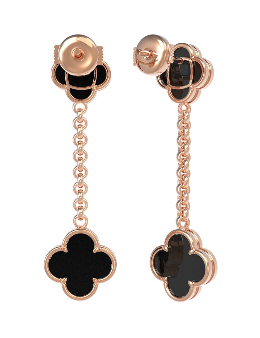 Серьги из золота c ониксом