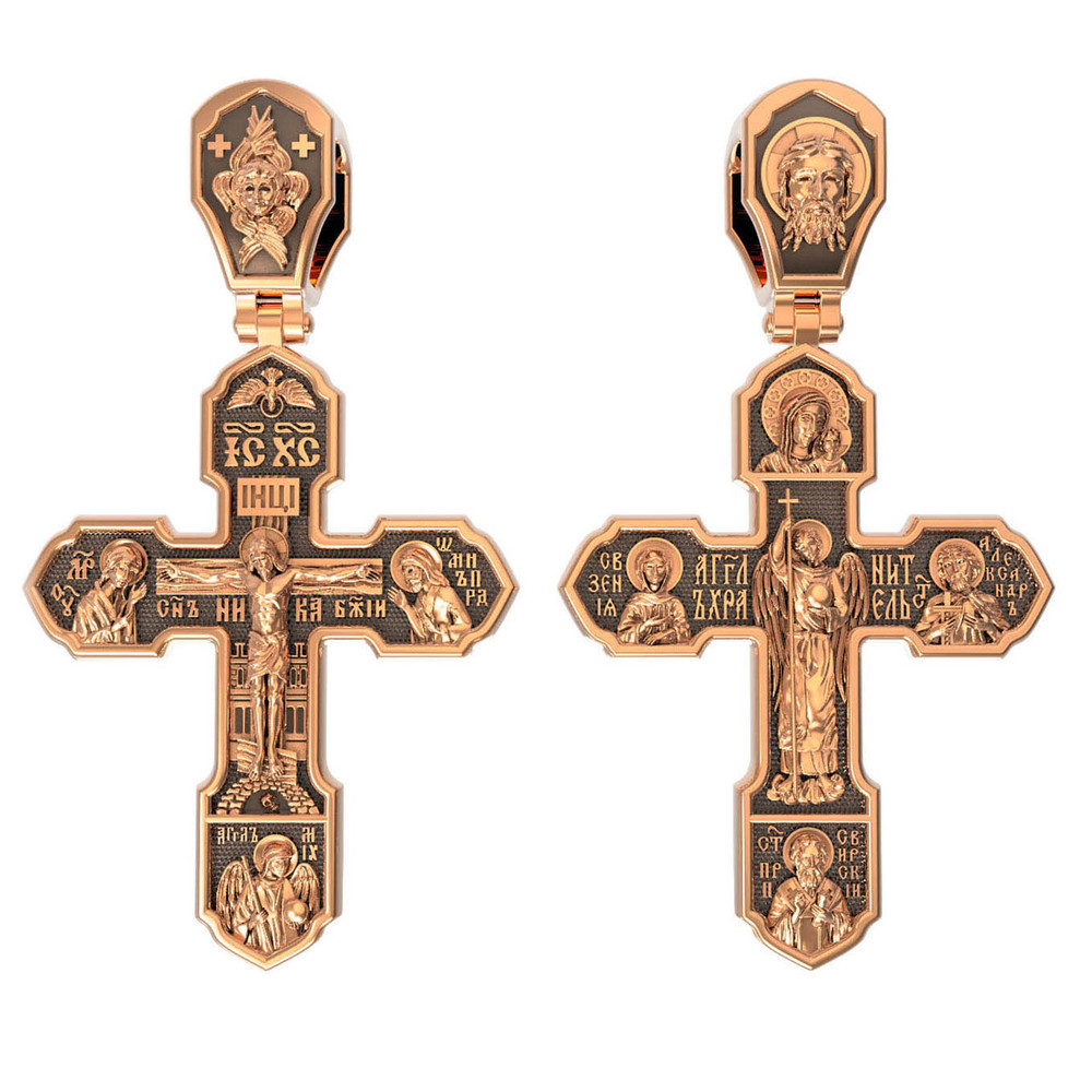 Крест из красного золота 585 пробы