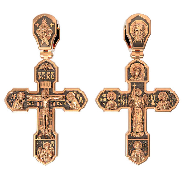 Крест из красного золота 585 пробы