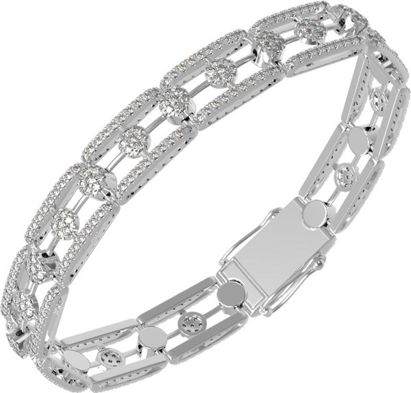 Браслет из белого золота 585 пробы c бриллиантами