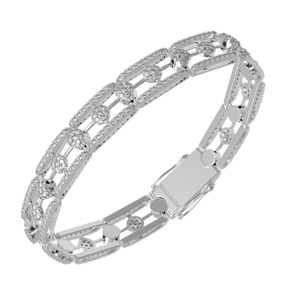 Браслет из белого золота 585 пробы c бриллиантами