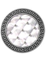 Кольцо из белого золота c эмалью и перламутром