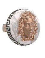 Кольцо из золота c эмалью и перламутром