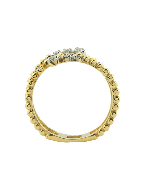 Кольцо из лимонного золота 585 пробы c бриллиантами