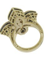 Кольцо из лимонного золота c бриллиантами и ониксом