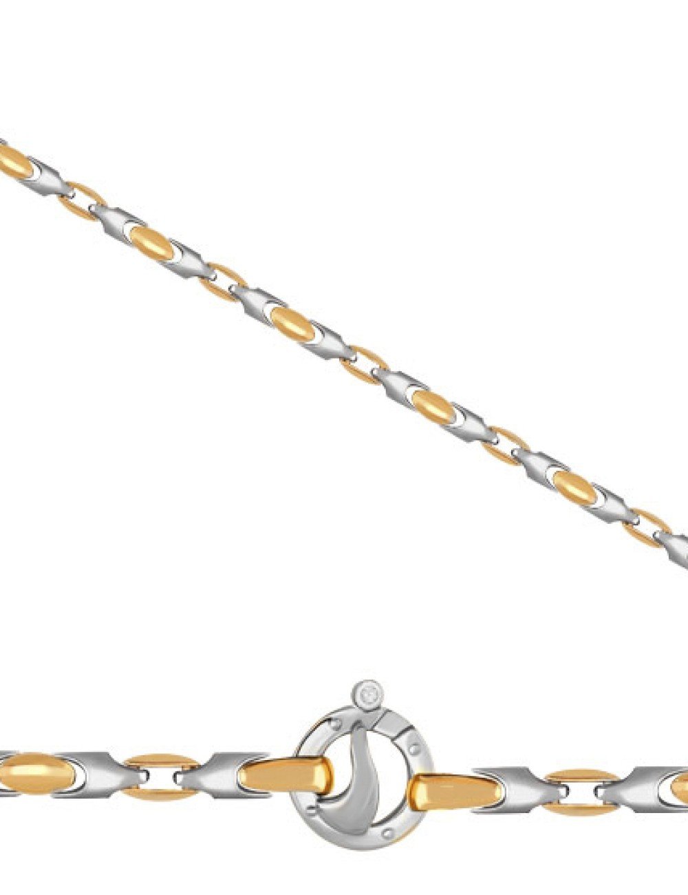 Цепь из белого золота c фианитом