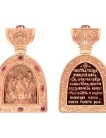 Образок из золота c эмалью и рубином