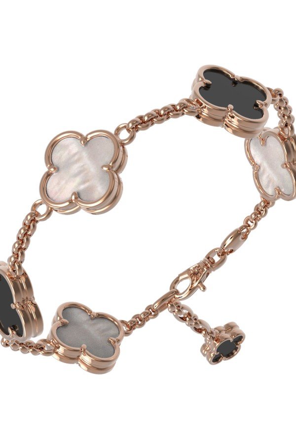 Браслет из золота c ониксом и перламутром