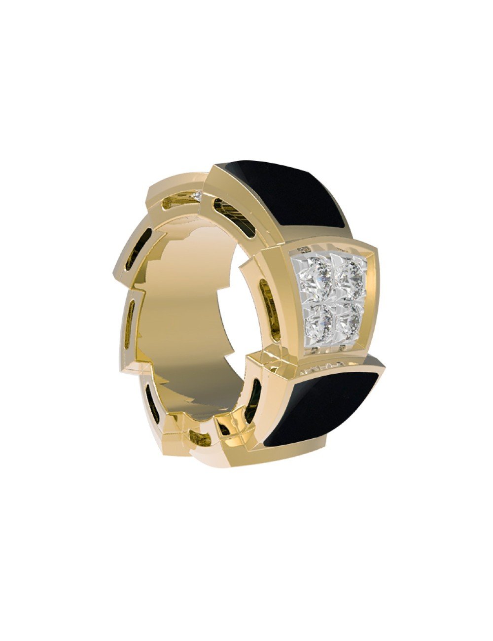 Подвеска из лимонного золота c бриллиантами и ониксом