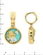 Серьги из лимонного золота c бирюзой и перламутром