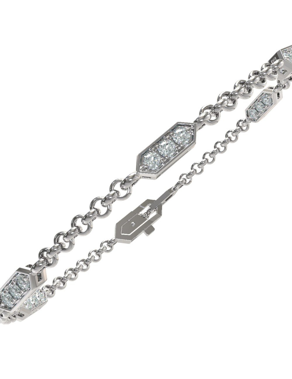 Браслет из белого золота c бриллиантами