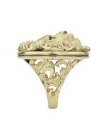 Кольцо из лимонного золота c эмалью и ониксом