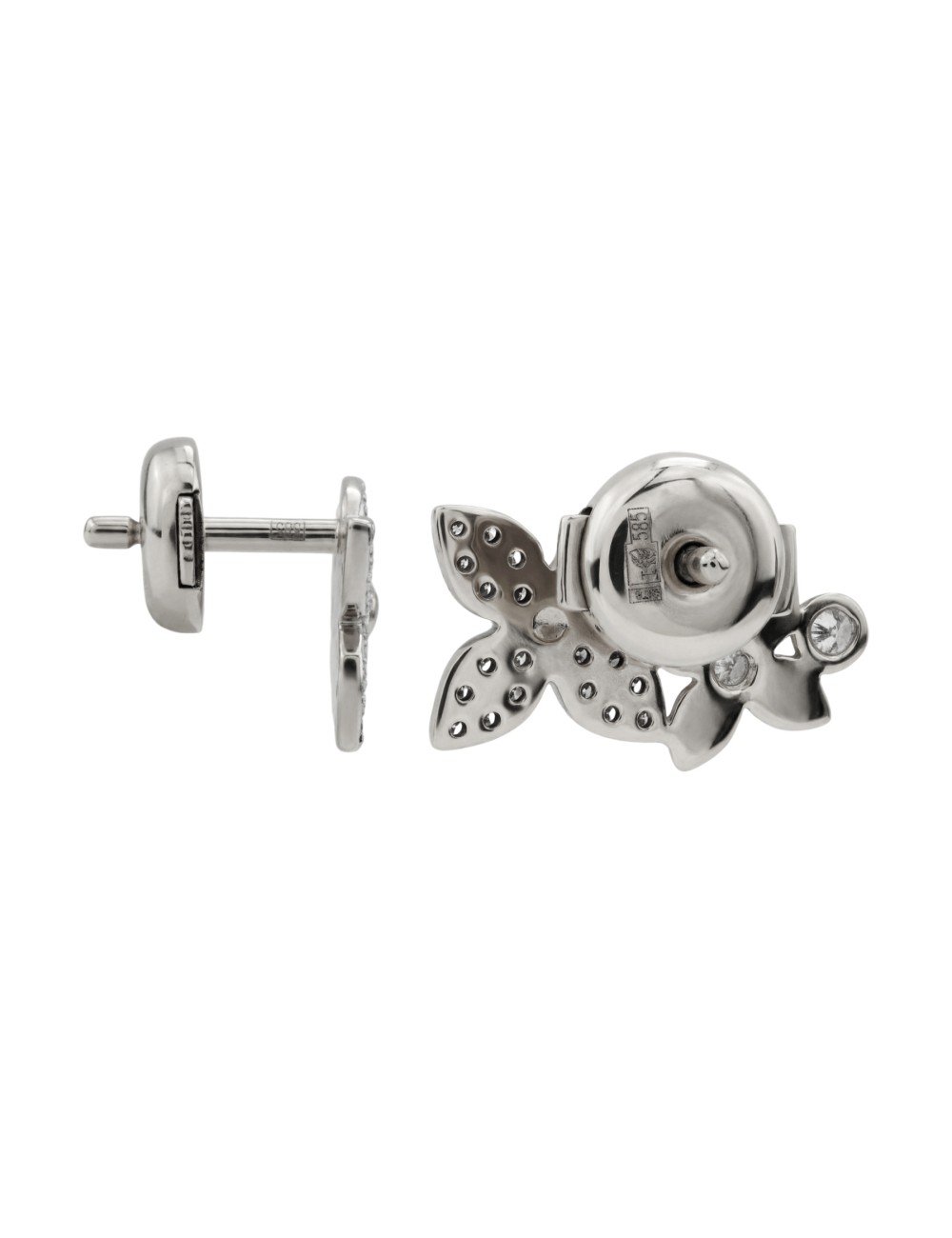 Серьги из белого золота c бриллиантами