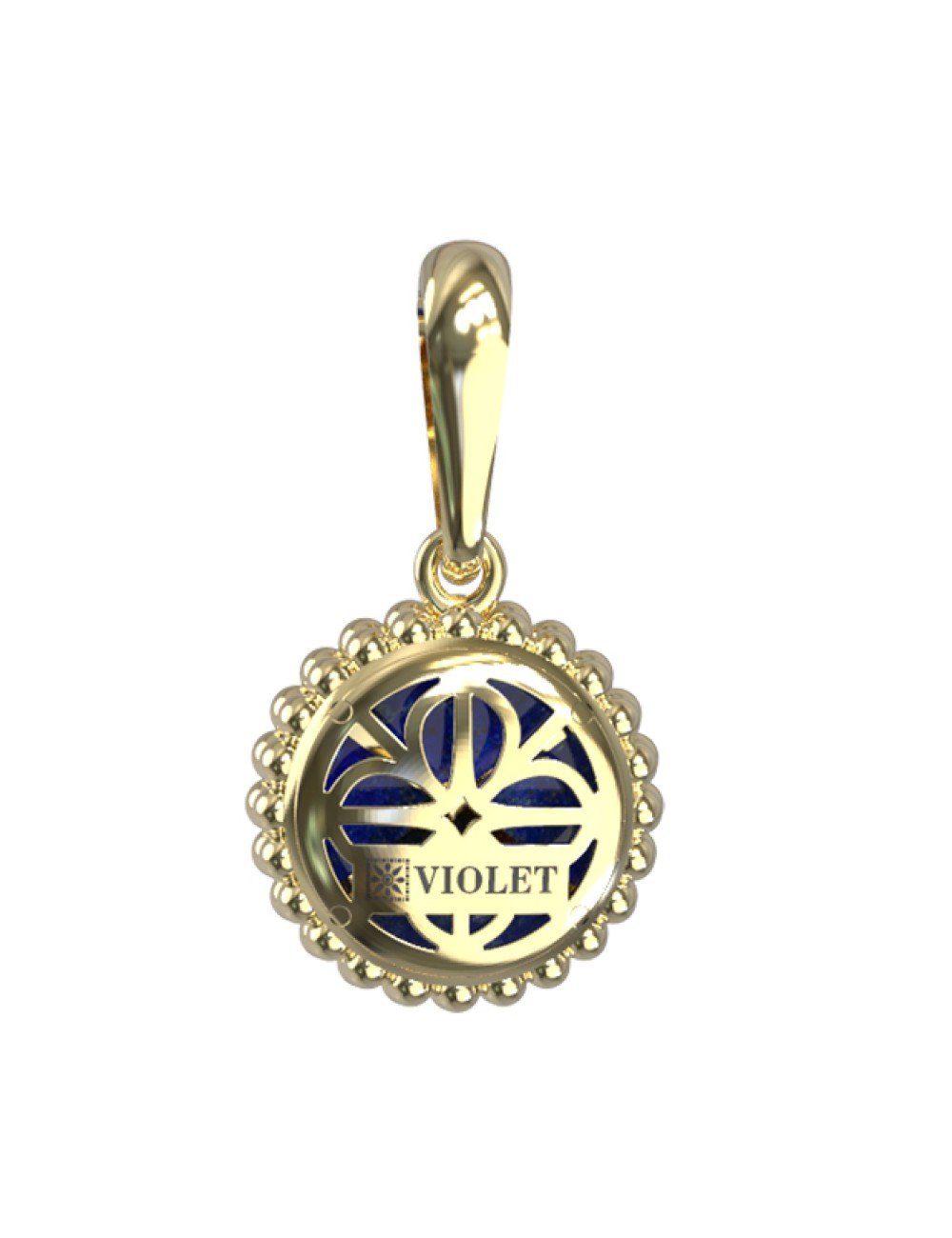 Подвеска из лимонного золота c лазуритом