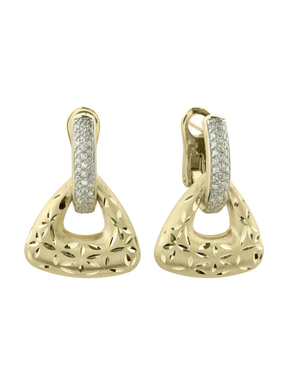 Серьги из лимонного золота c бриллиантами