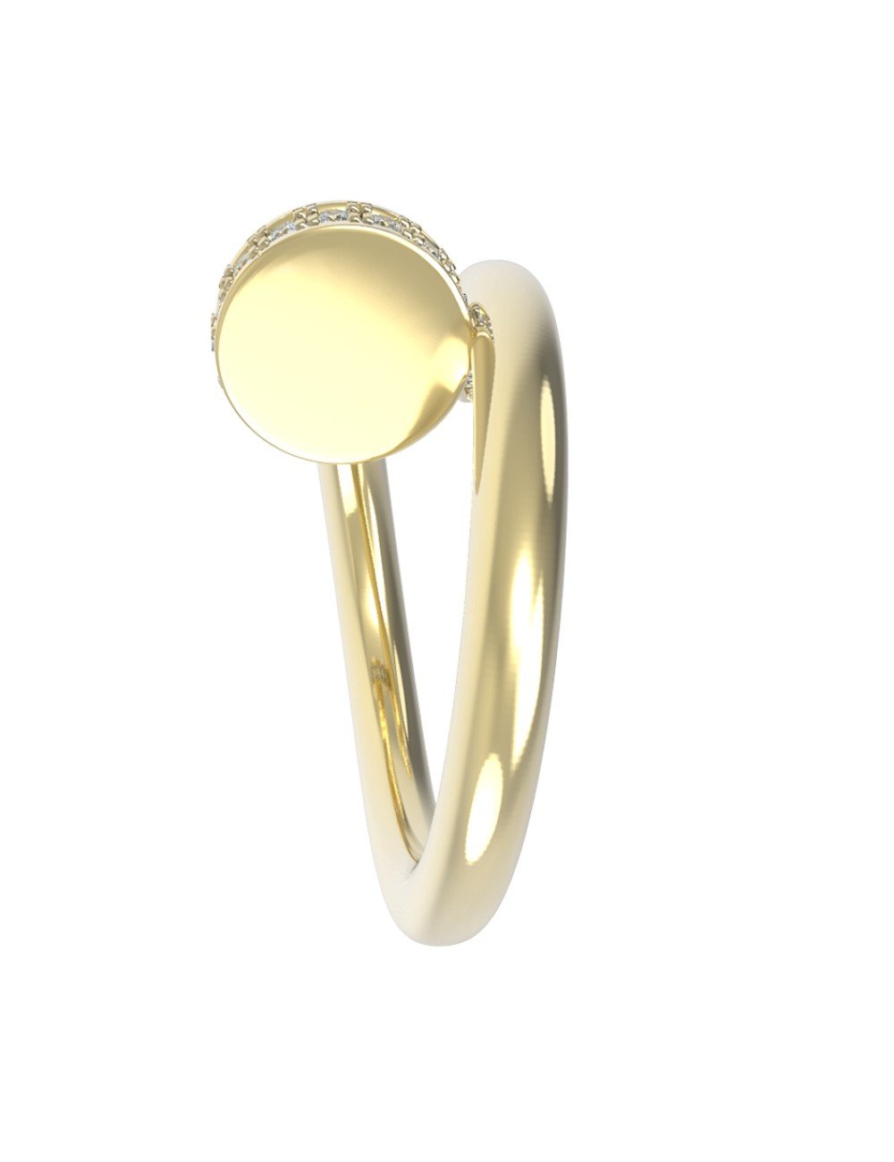 Кольцо из лимонного золота c бриллиантами