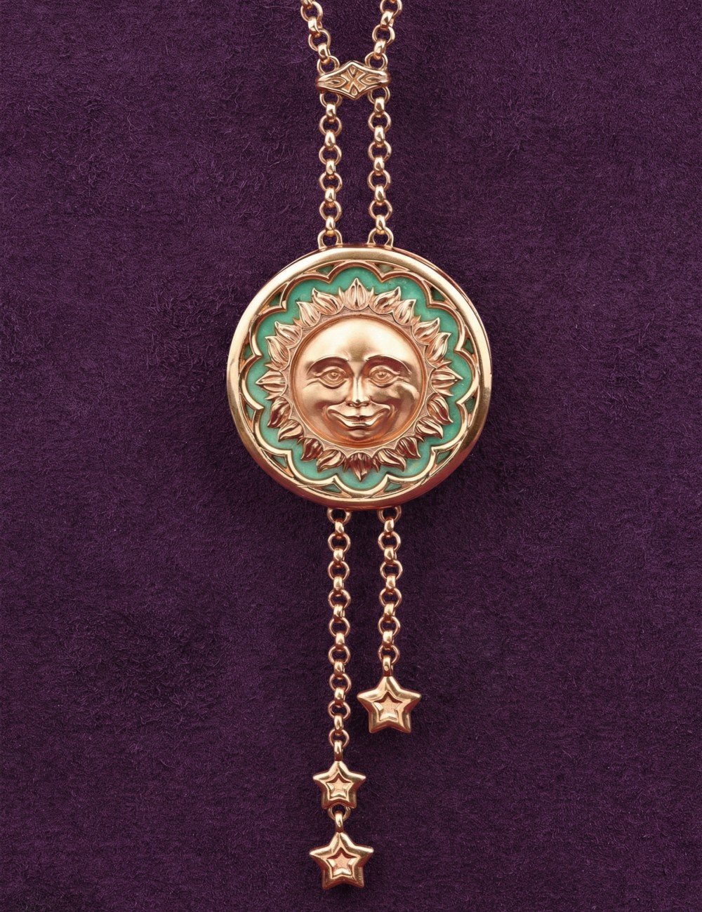 Колье из золота c бирюзой и лазуритом