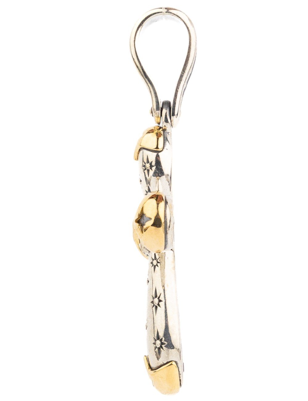 Крест из серебра и золота c фианитом и рубином