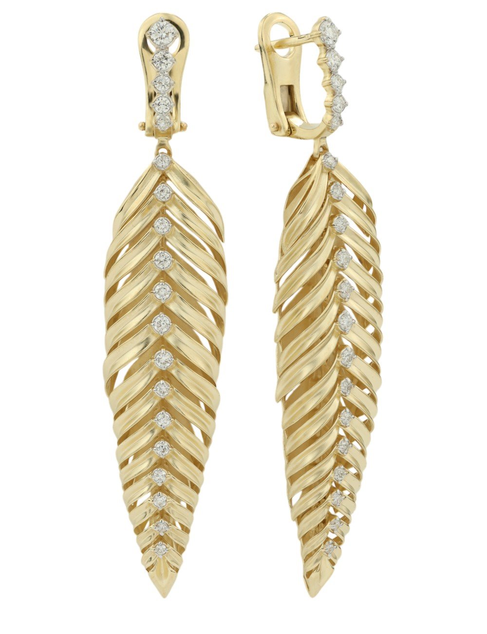 Серьги из лимонного золота c бриллиантами