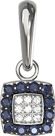 Подвеска из белого золота 585 пробы c бриллиантами и сапфиром