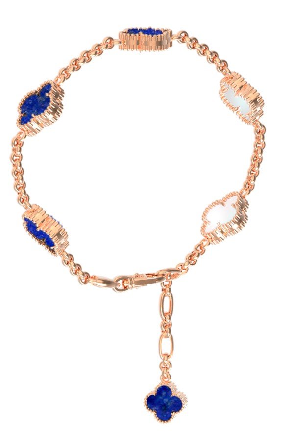 Браслет из золота c лазуритом и перламутром