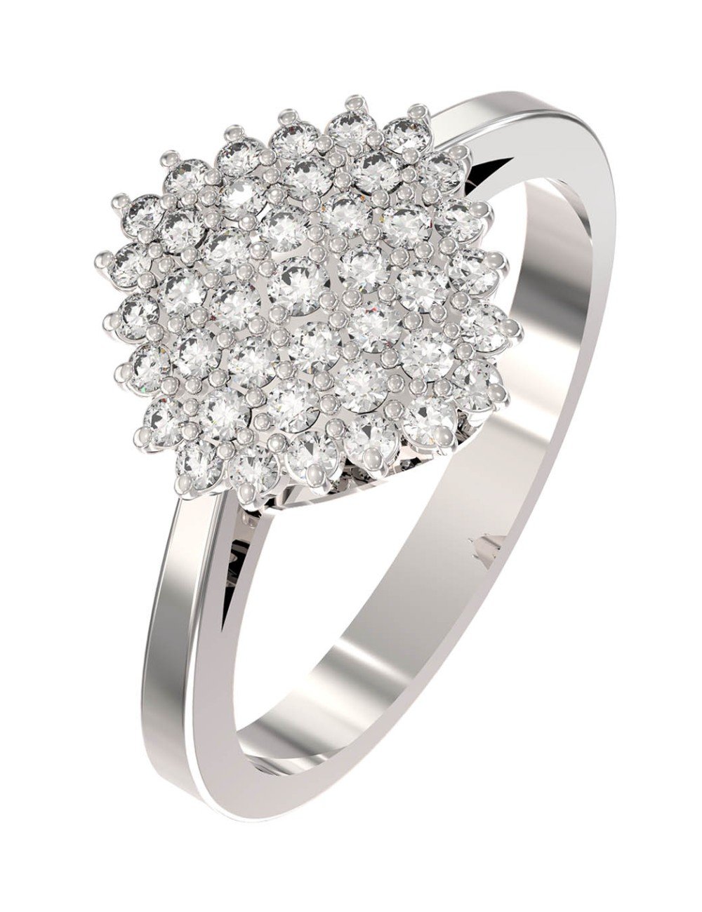 Кольцо из белого золота c бриллиантами